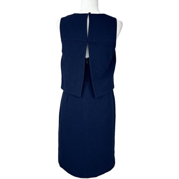 Eliza J Women’s Blue Sleeveless Crewneck Business Career Sheath Dress Small/C35 - Picture 4 of 12